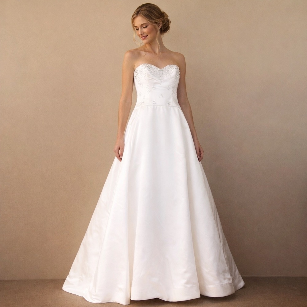 • Reem Acra • Strapless Beaded Wedding Dress 10